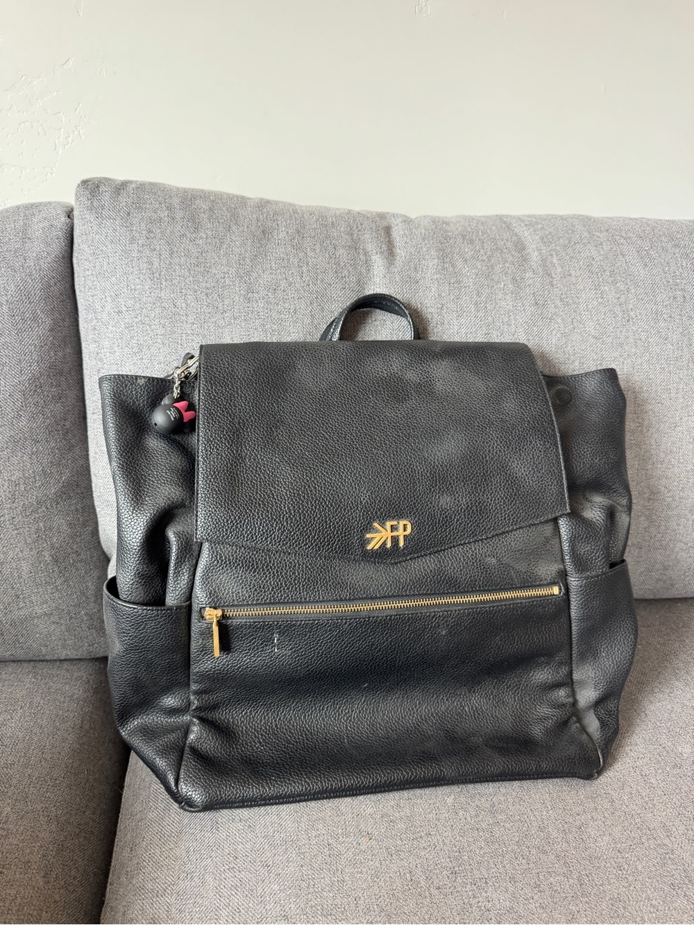 Freshly Picked Black Leather Backpack Tote